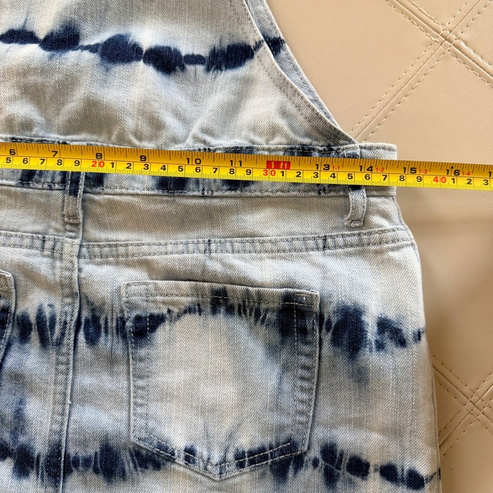 The Children's Place Skirtails Girls 12 Blue Tie Dye Denim Pinafore Skirt - Picture 4 of 9